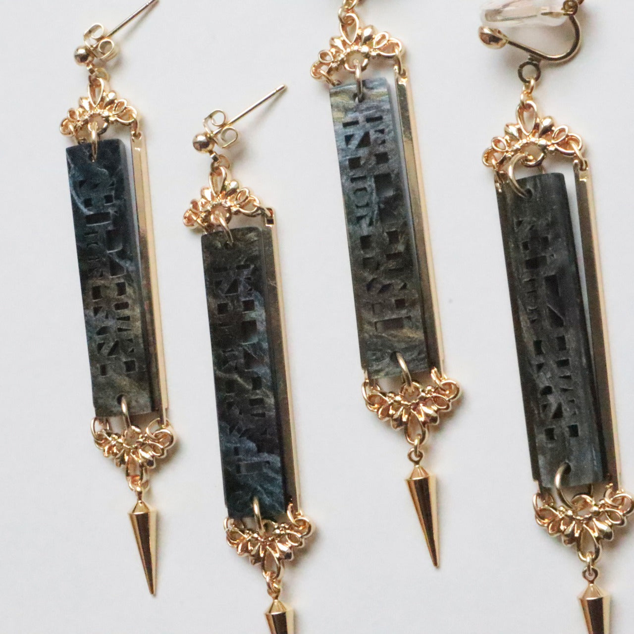 色即是空 空即是色(黒曜×金)ピアス/イヤリングセット