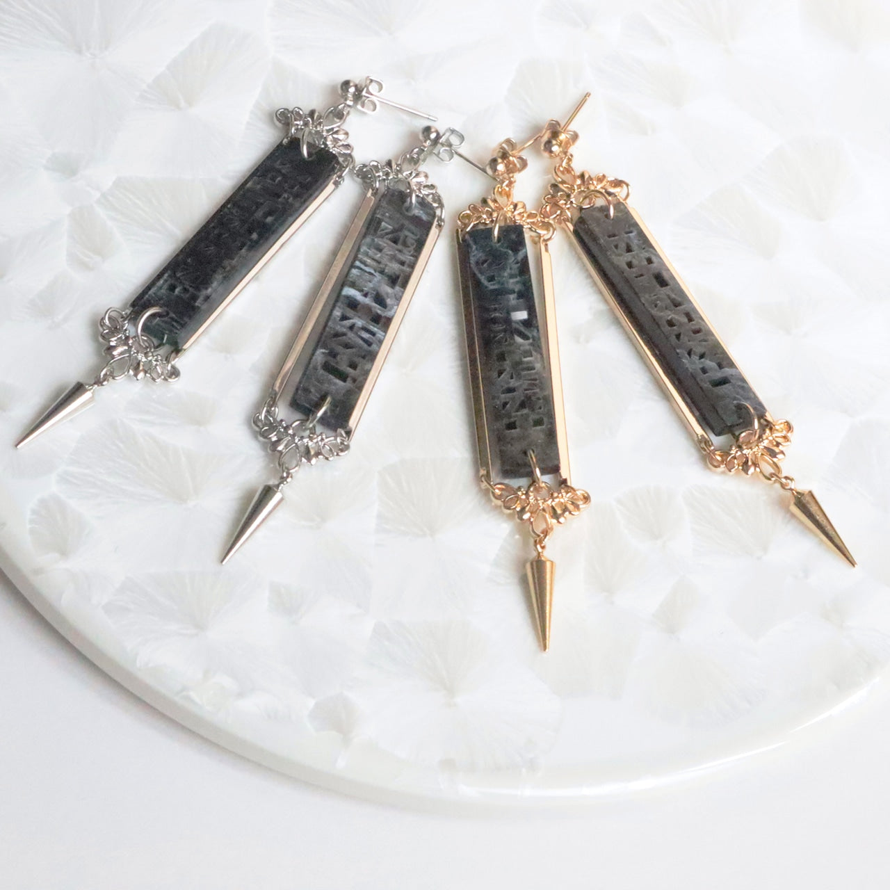 色即是空 空即是色(黒曜×金)ピアス/イヤリングセット
