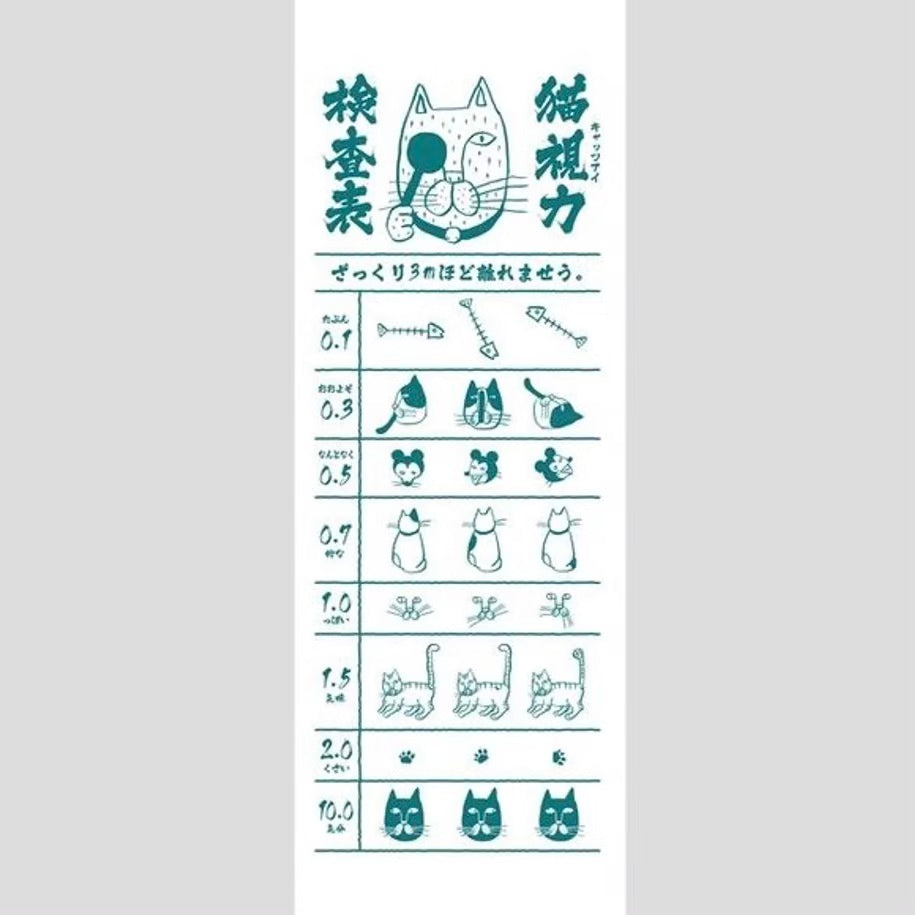 猫視力 キャッツアイ 手ぬぐい