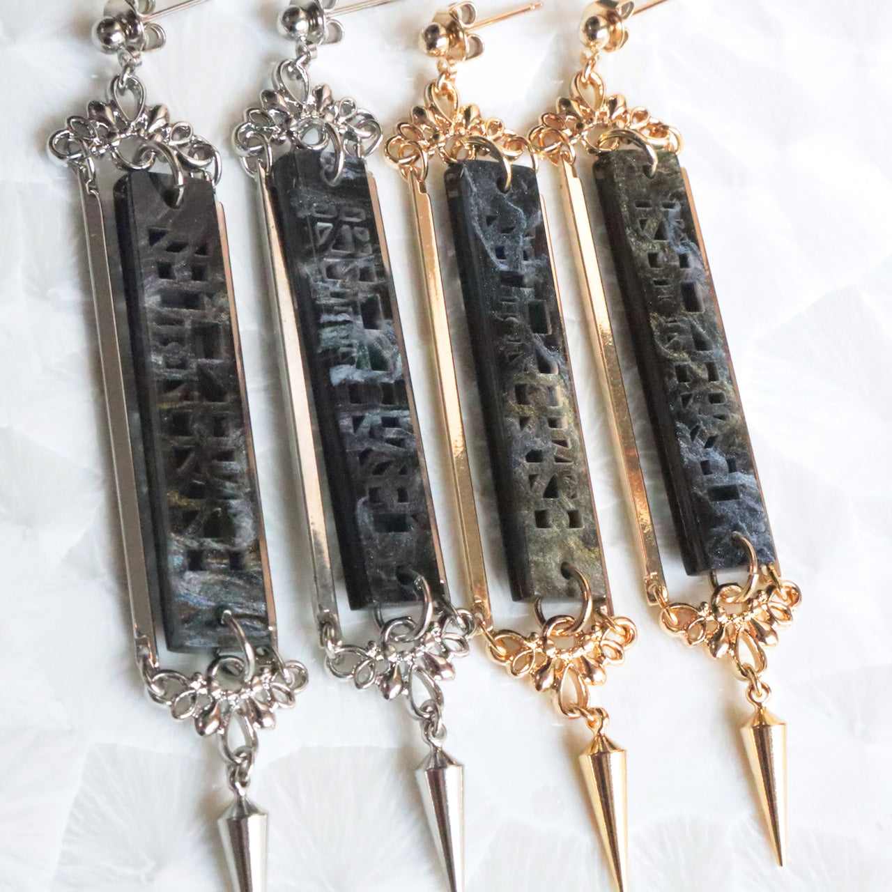 色即是空 空即是色(黒曜×金)ピアス/イヤリングセット