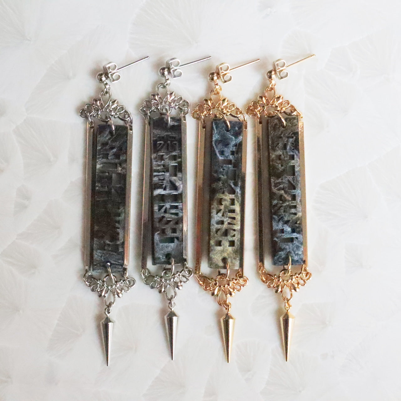 色即是空 空即是色(黒曜×金)ピアス/イヤリングセット