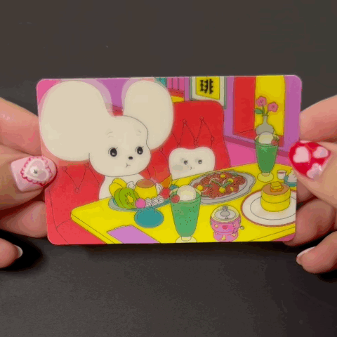 市村ゆりコラボステッカー『喫茶店にいるシラタマ&乳歯ちゃん』