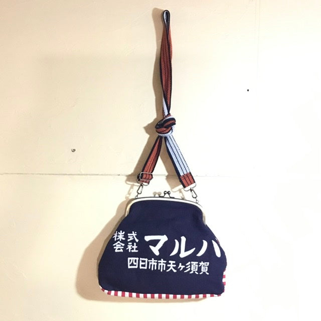 前掛けがま口バッグ あられ