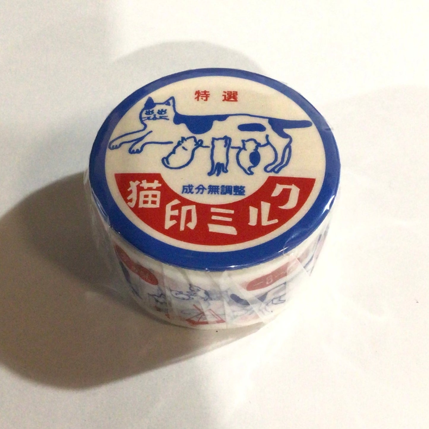 猫印ミルク マスキングテープ缶バッジ付き