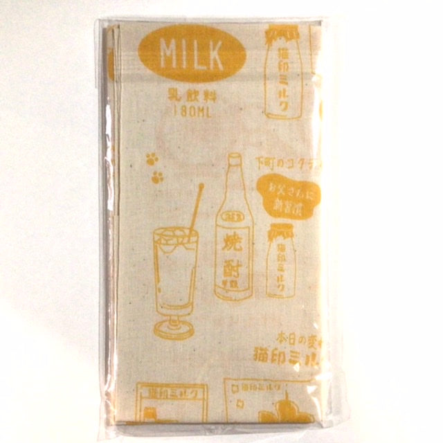 手ぬぐい 猫印ミルク ミルクセーキ