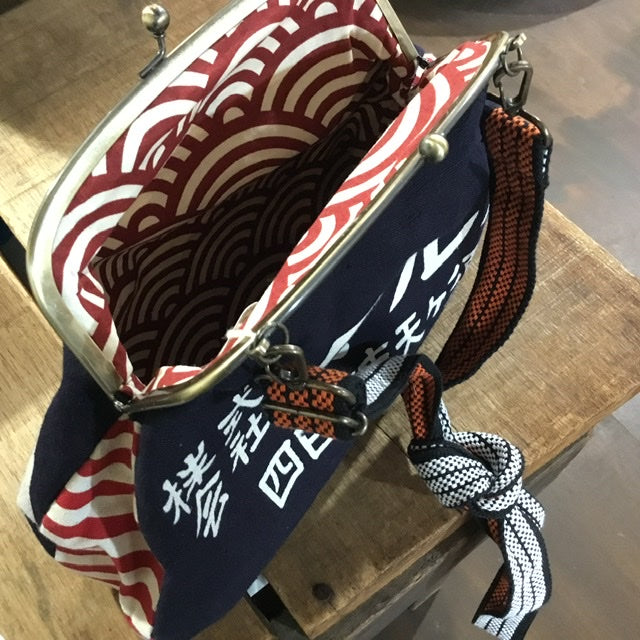 前掛けがま口バッグ あられ