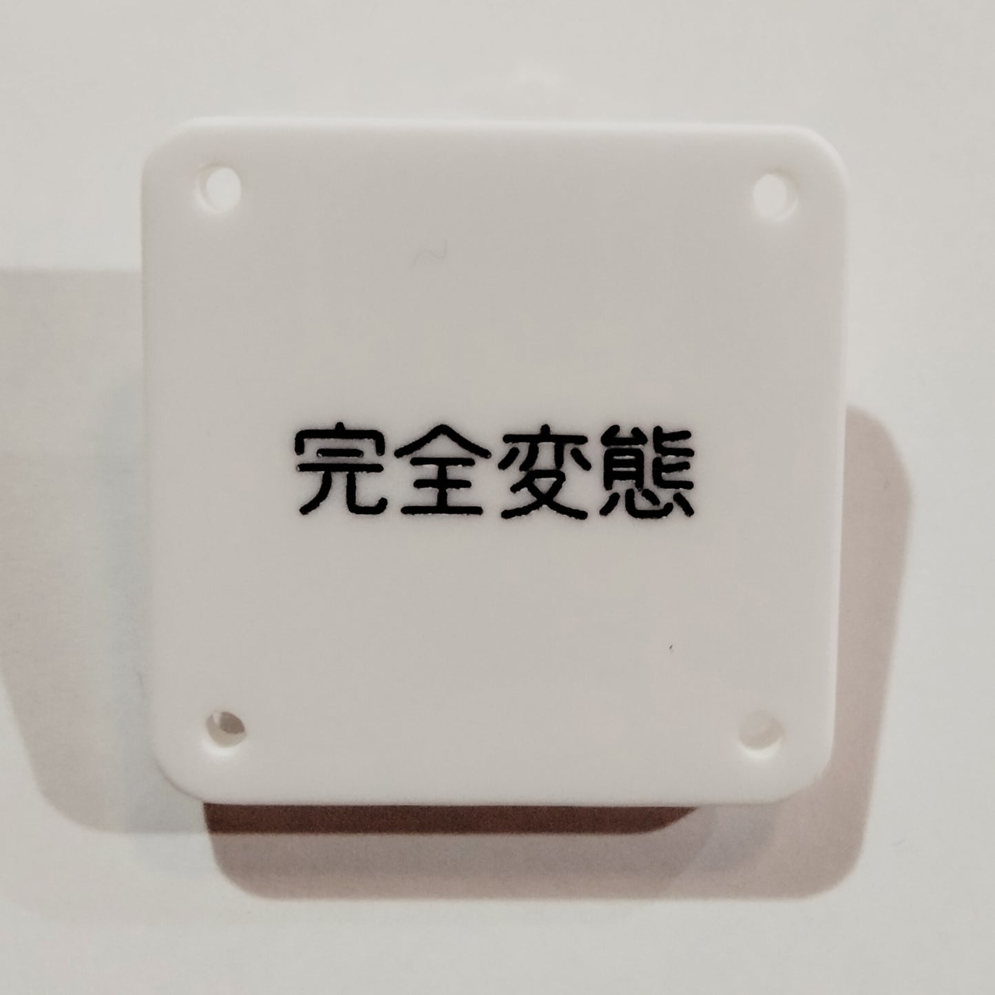 機械彫刻文字バッジ 「完全変態」
