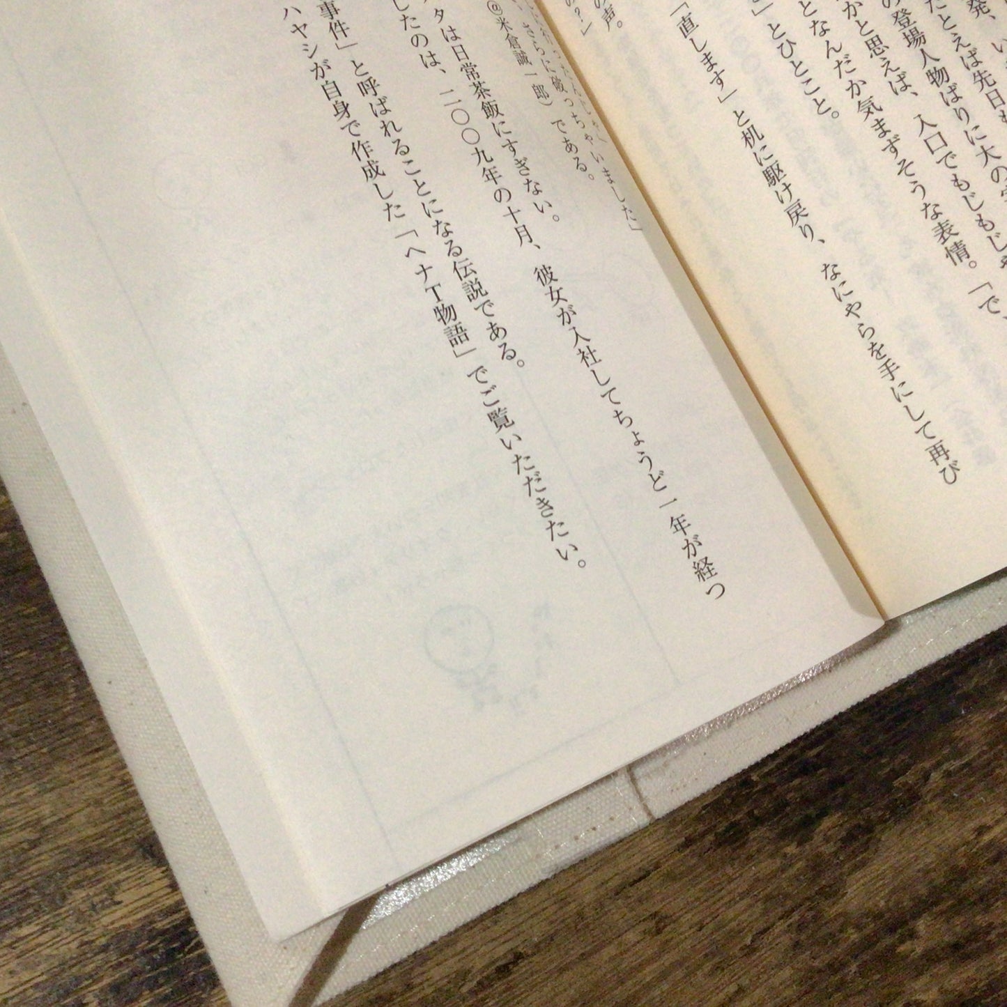 布製ブックカバー「難しい本読んでます」