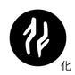 古代文字　チャーム（片面タイプ）濡羽色　カ行その1   下〜逆