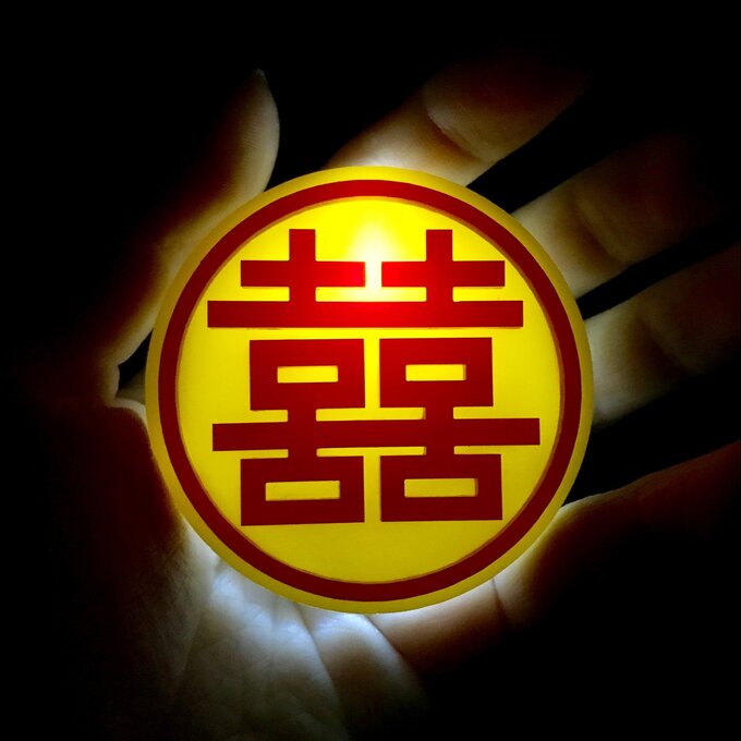 光るLED行灯バッジ