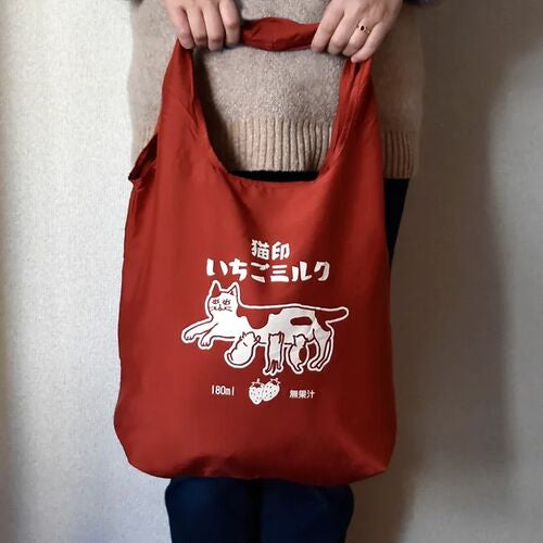 エコバッグ 猫印ミルク お遣い袋 いちごミルク