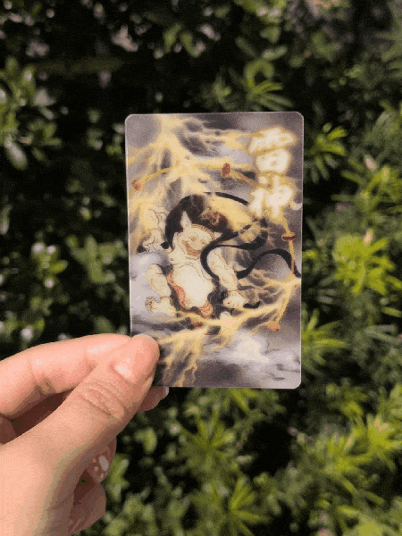 『３Ｄ風神』『３Ｄ雷神』からくりステッカー