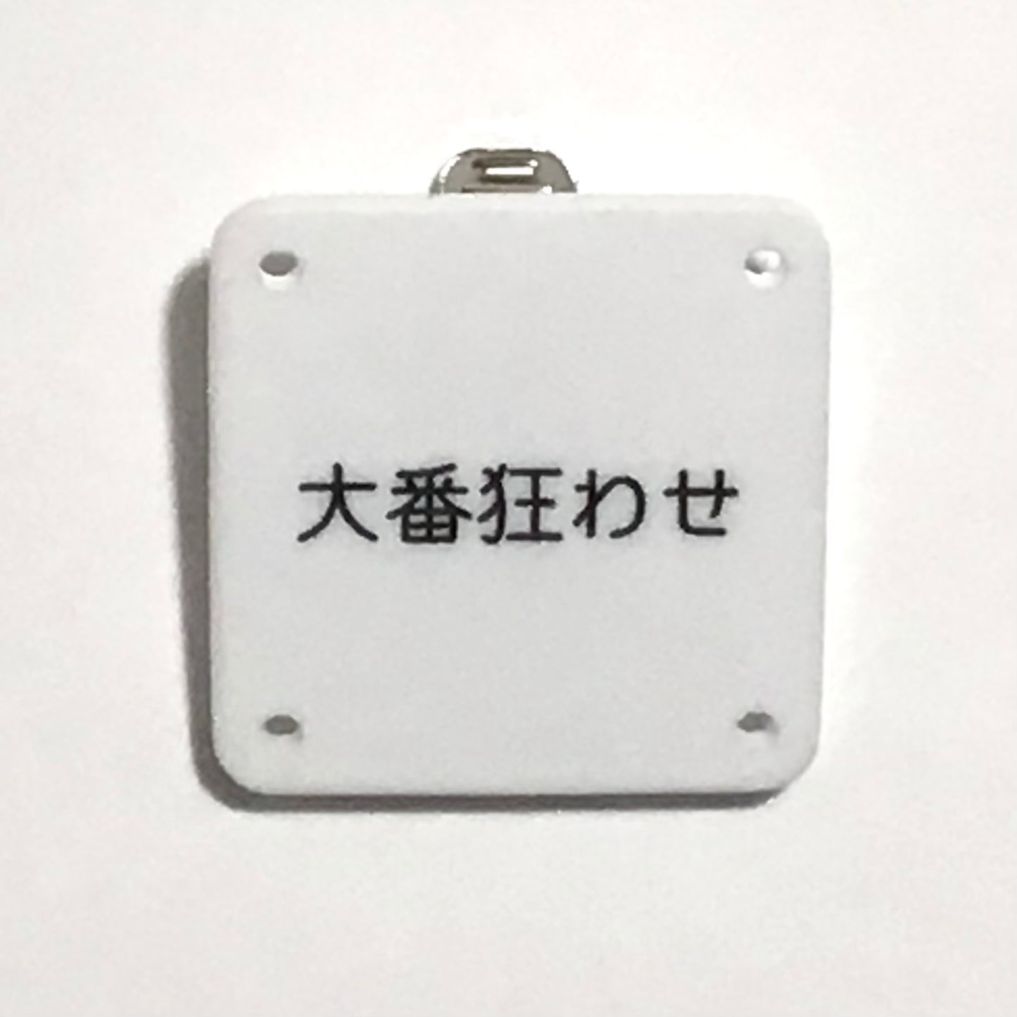 機械彫刻文字バッジ　「大番狂わせ」