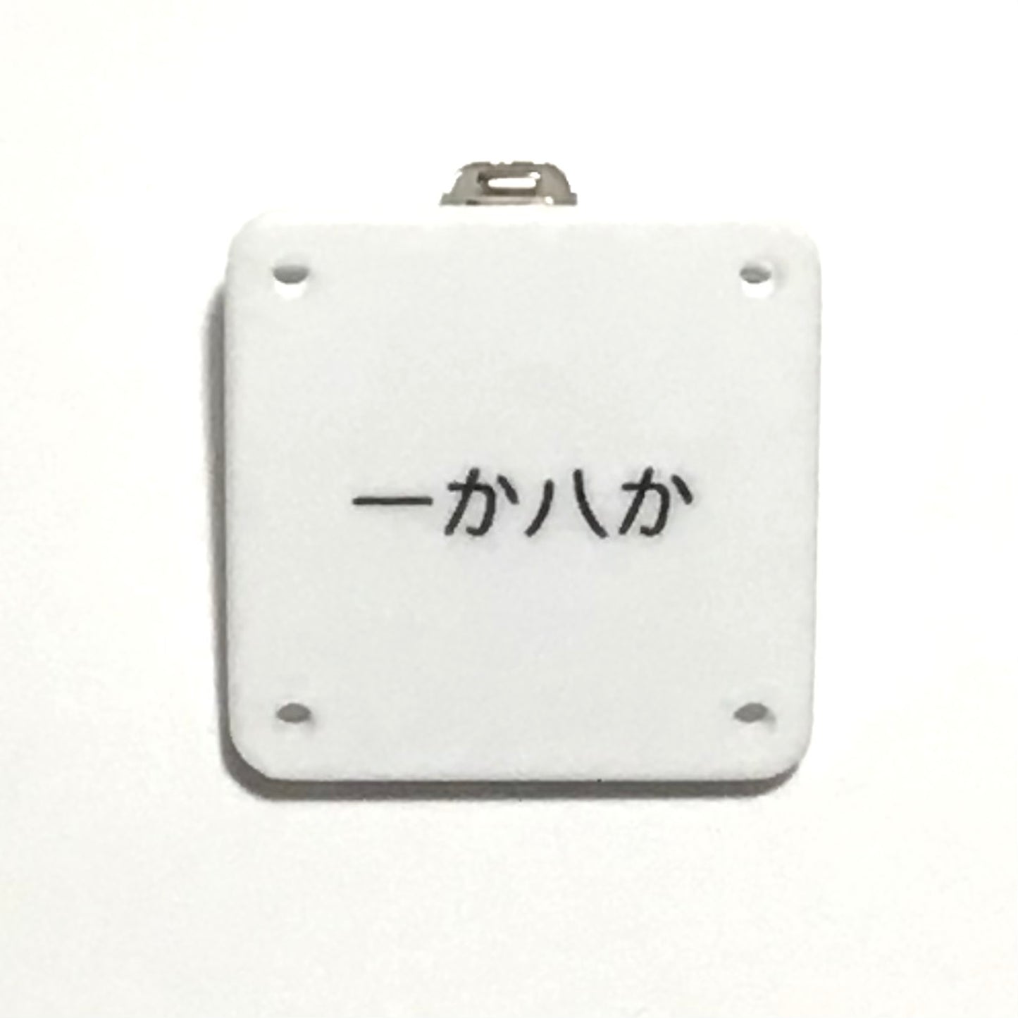 機械彫刻文字バッジ　「一か八か」