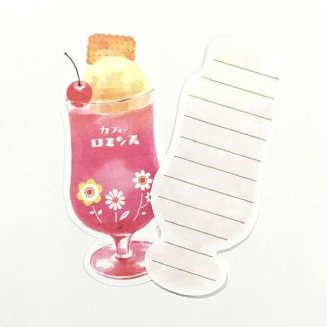 レトロ日記　ダイカットミニレターセット　クリームソーダ